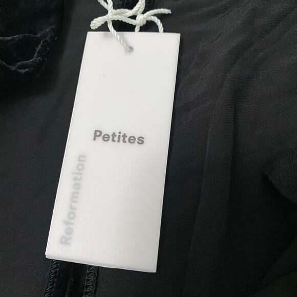 Reformation Wes Velvet Pants Black Women’s Size 2 Petite 29 Inseam Holiday - Picture 12 of 12